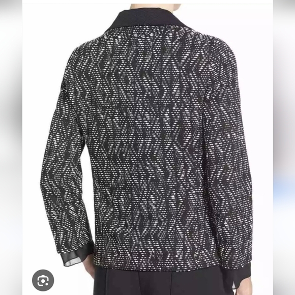 Lafayette 148 New York Black White Woven Jacket - Picture 2 of 14